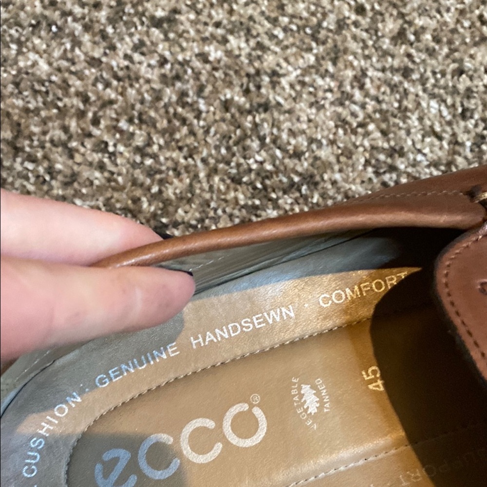Ecco Brown Leather Slip-On Loafers Timeless Design - Picture 9 of 10